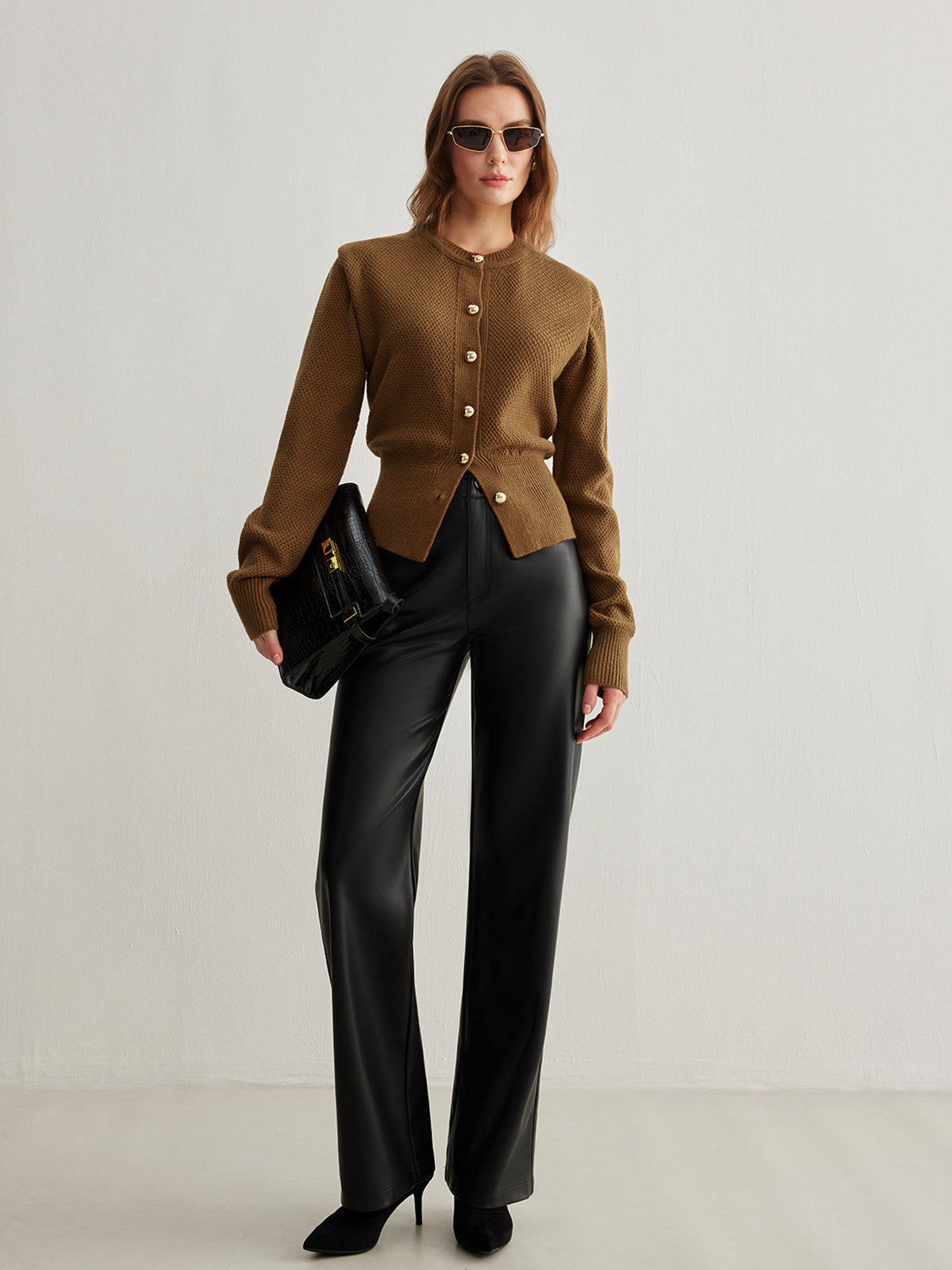 Vintage Wool-Blend Button Down Cardigan-Massicos