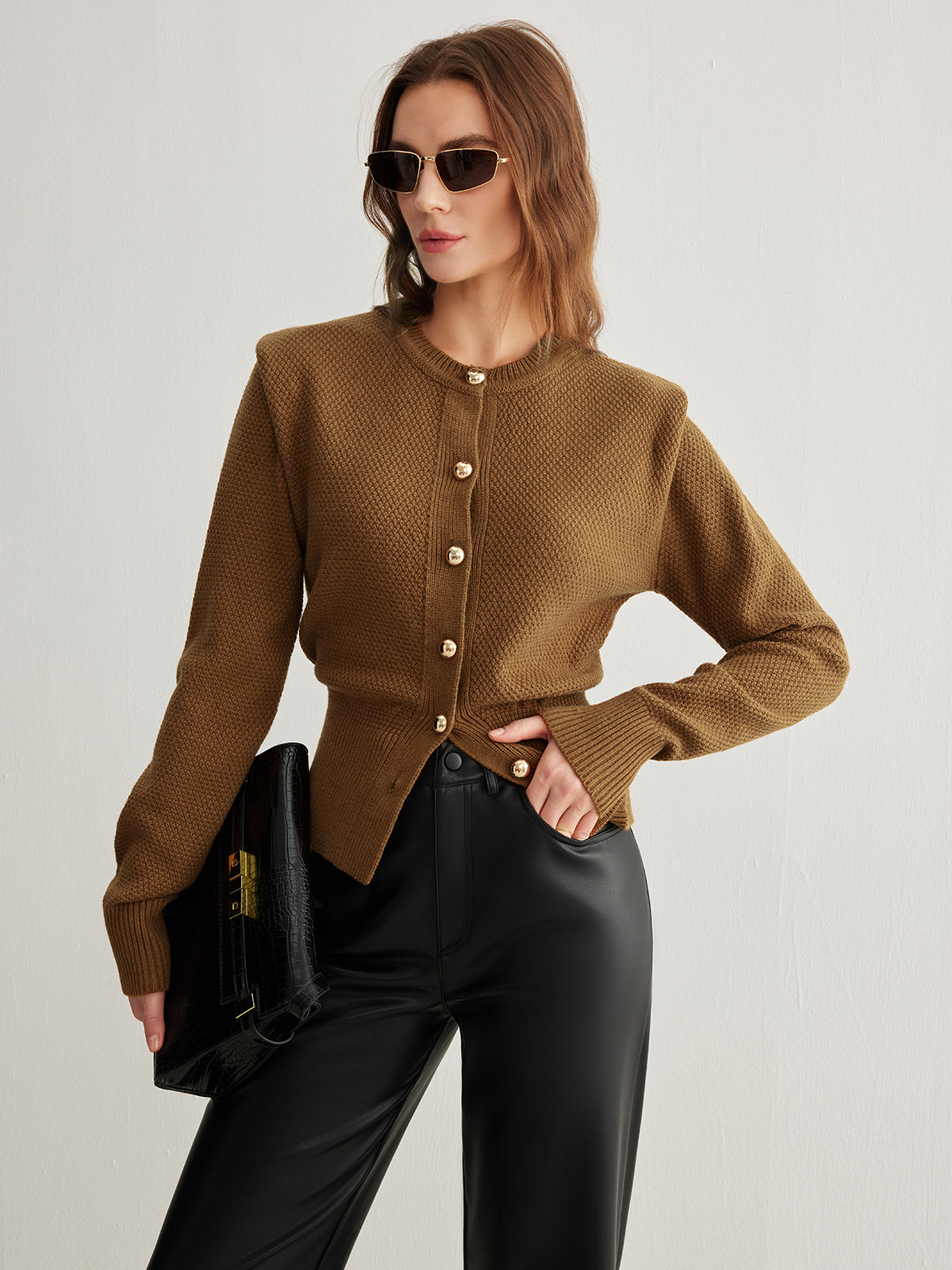 Vintage Wool-Blend Button Down Cardigan-Massicos