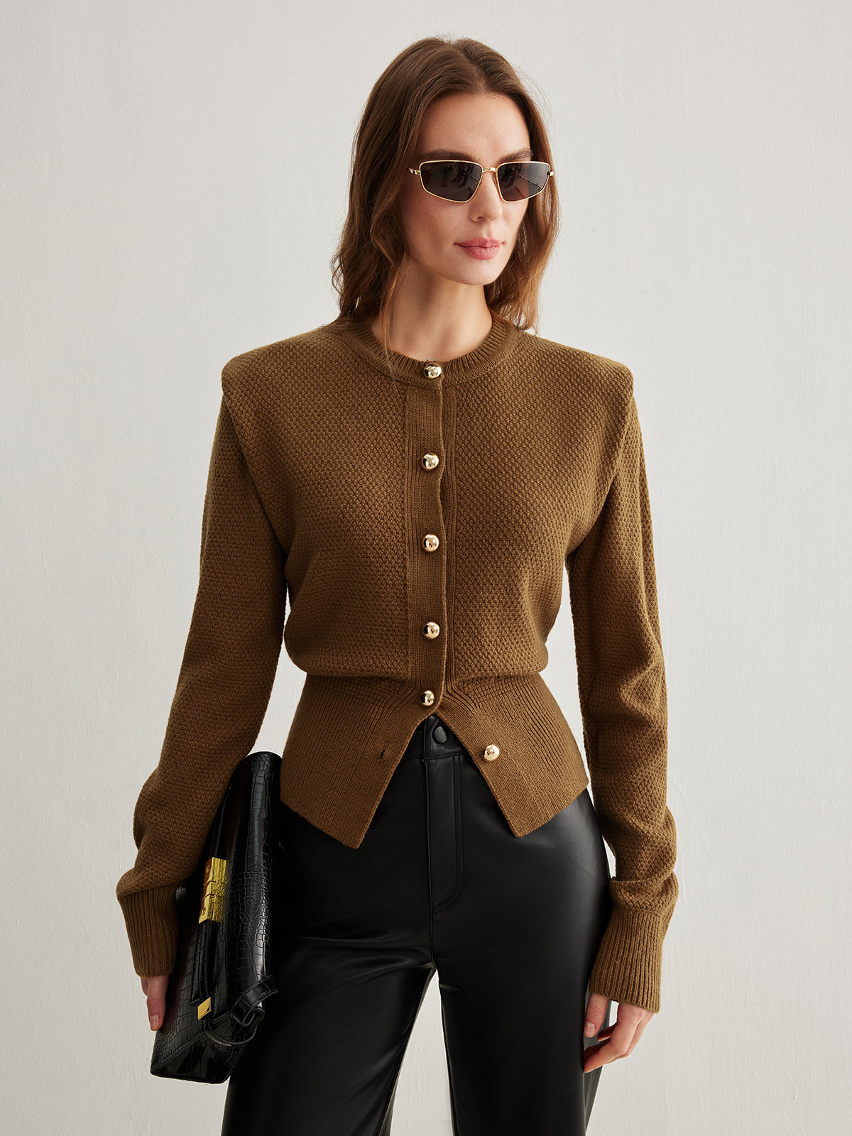 Vintage Wool-Blend Button Down Cardigan-Massicos