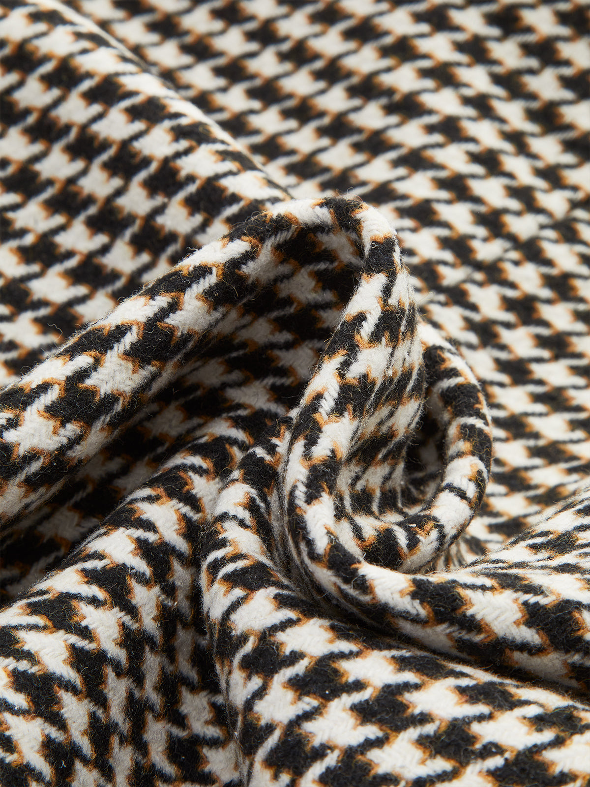 Houndstooth Split Blazer With Belt-Massicos