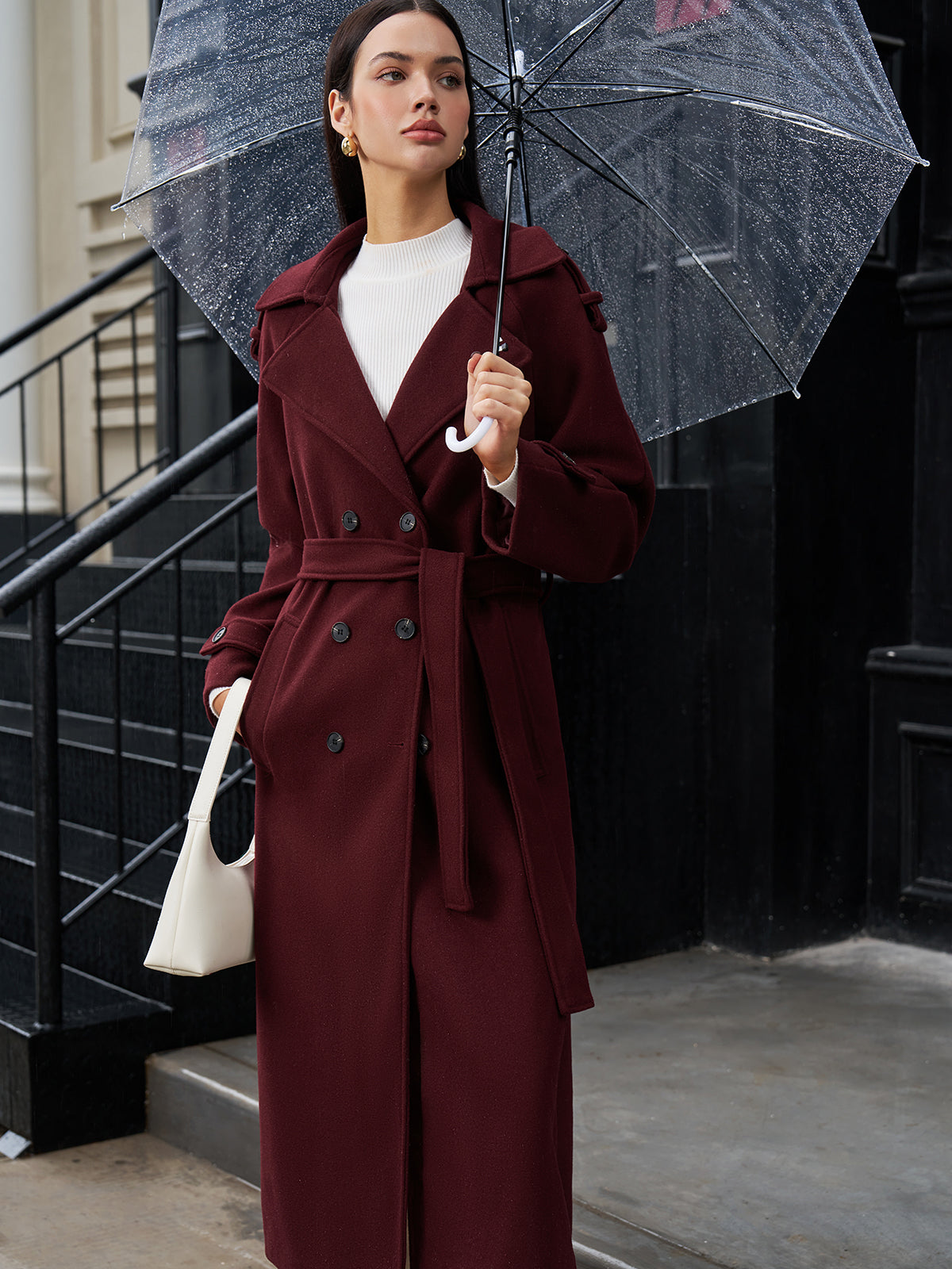 Regular Tweed Long Coat-Massicos