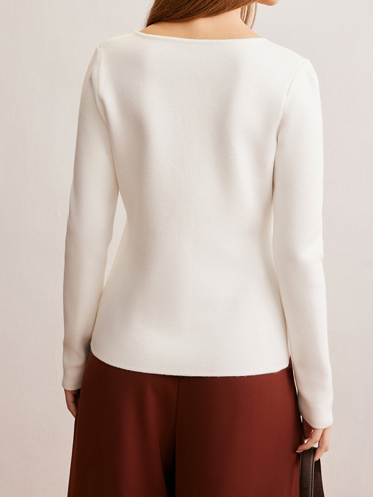 Waterdrop-Button V-Neck Cardigan-Massicos