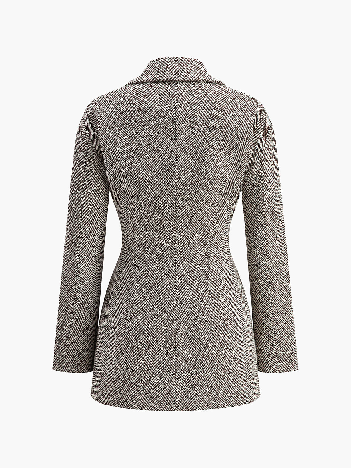 Chevron Lapel Cinched Blazer-Massicos