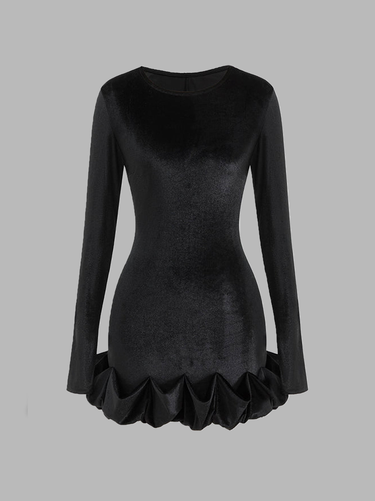 Bud-Waist Velvet Slim Dress-Massicos