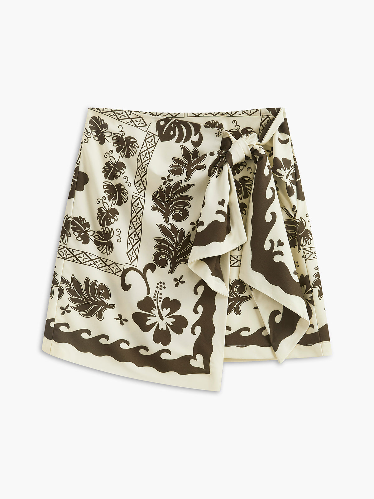 Tropical Plant Print Vacation Skirt Set-Massicos