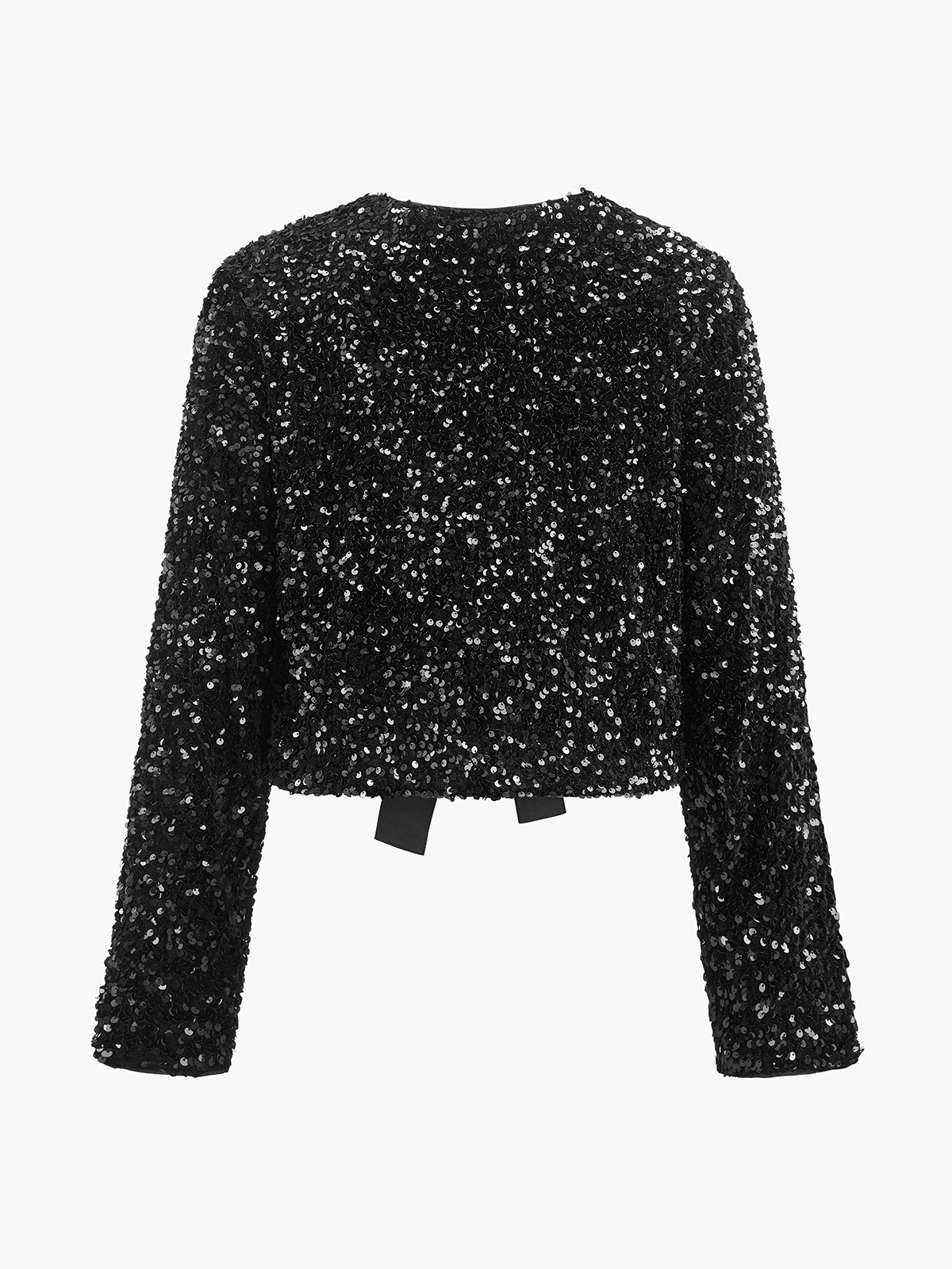 Sequins Velvet Bow Blazer-Massicos