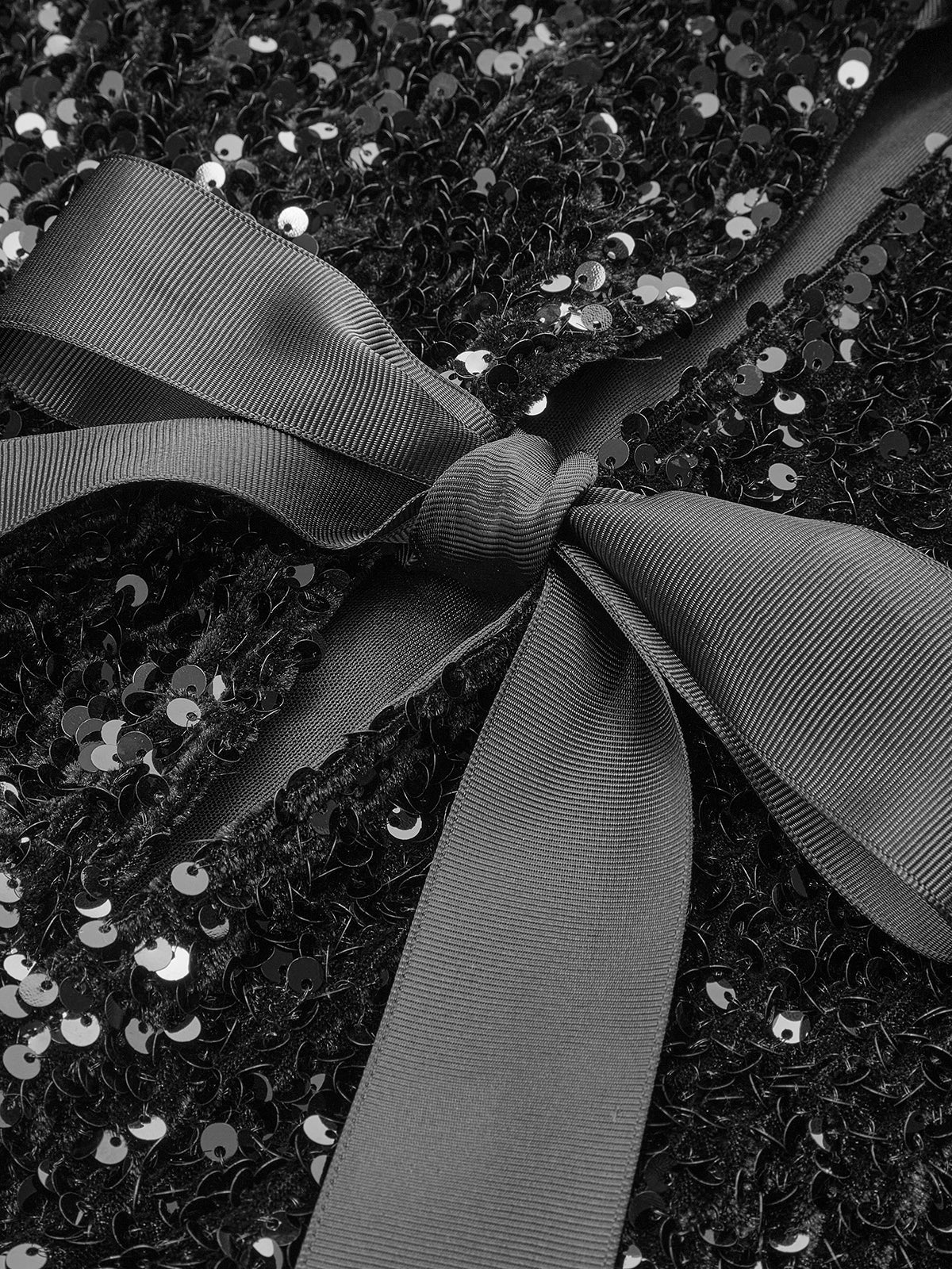 Sequins Velvet Bow Blazer-Massicos