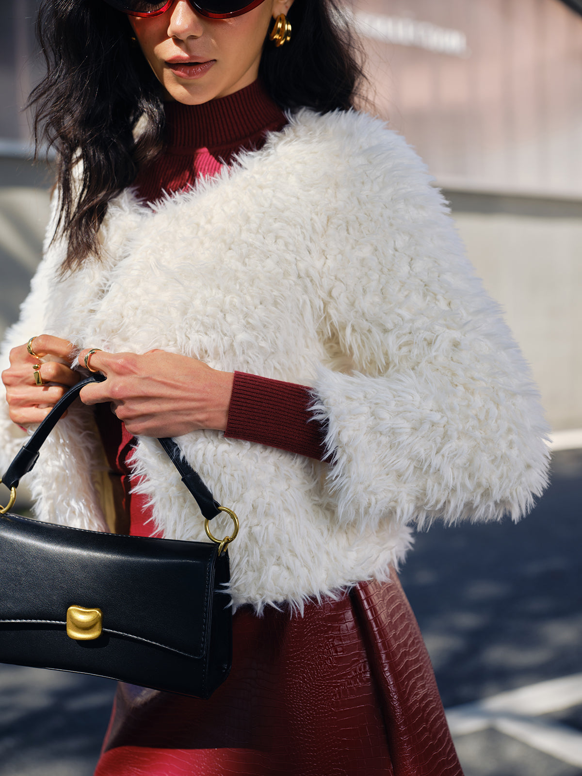 Faux Fur Short Coat-Massicos