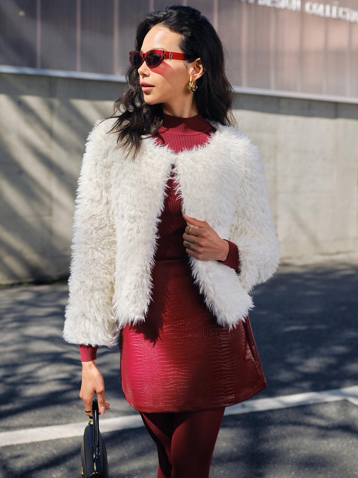 Faux Fur Short Coat-Massicos