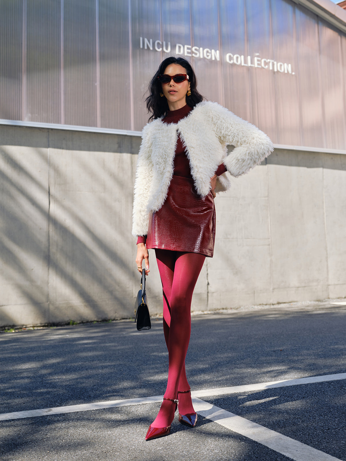 Faux Fur Short Coat-Massicos