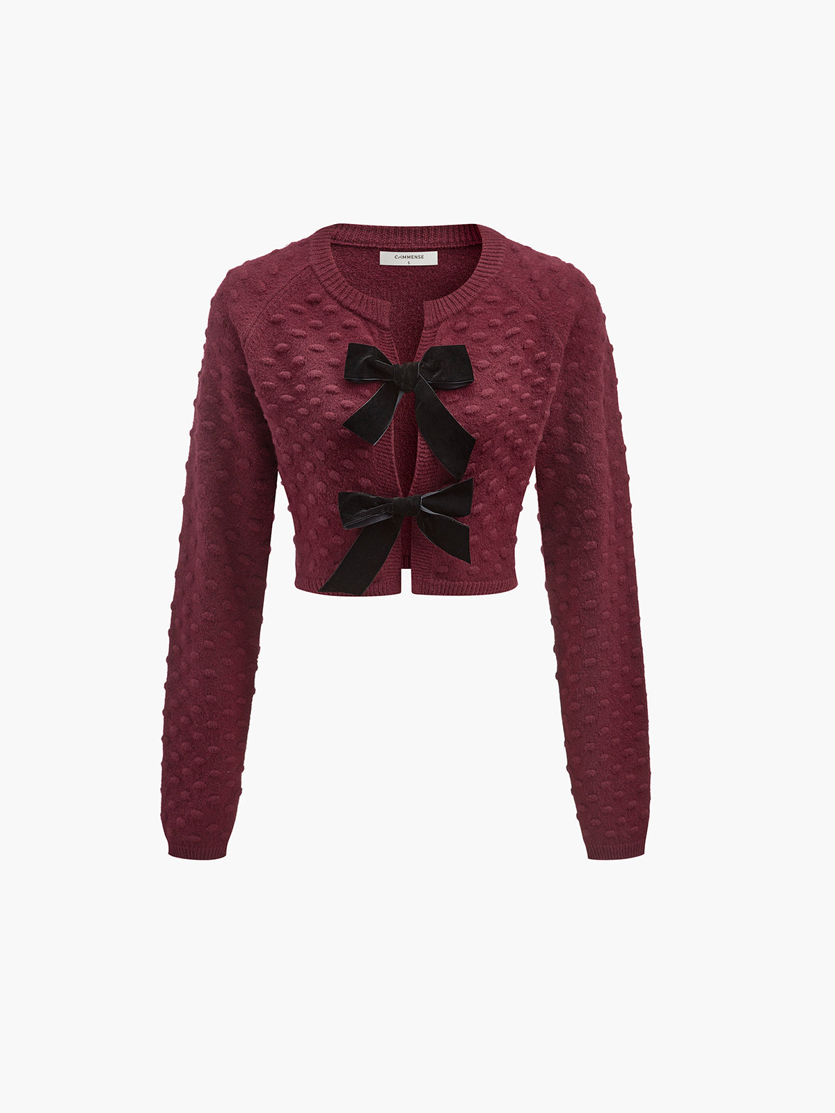 Bow Knotted Cozy Crop Knit Top-Massicos