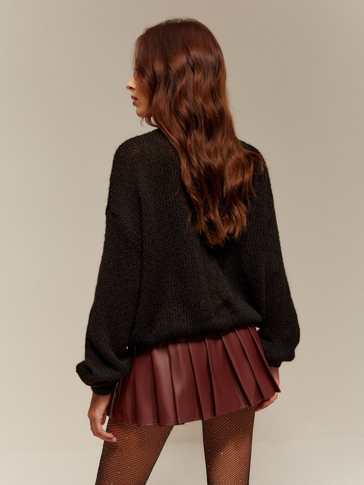 Rhinestone-Decor Cozy Sweater-Massicos