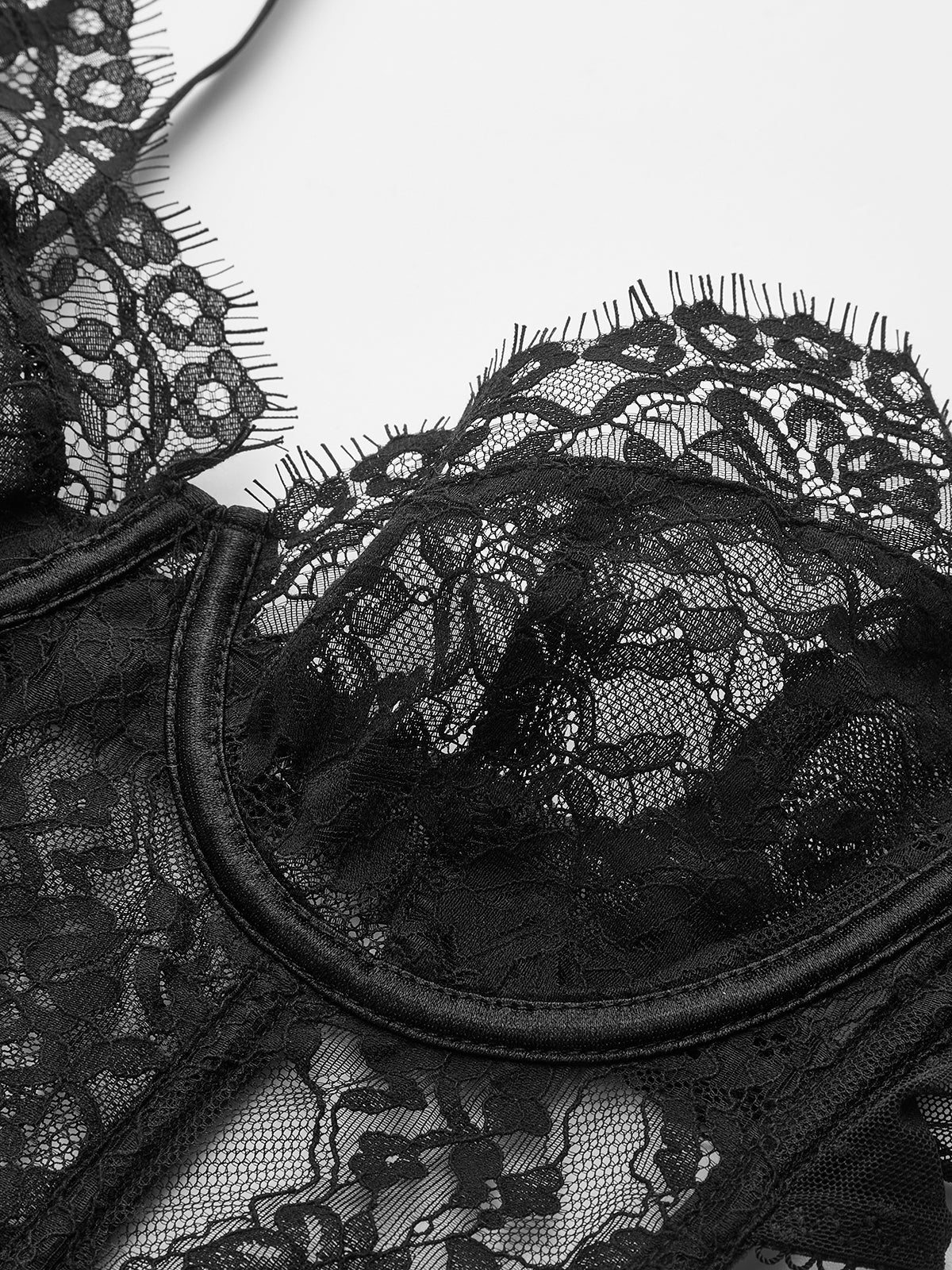 Sheer Lace Crop Corset-Massicos