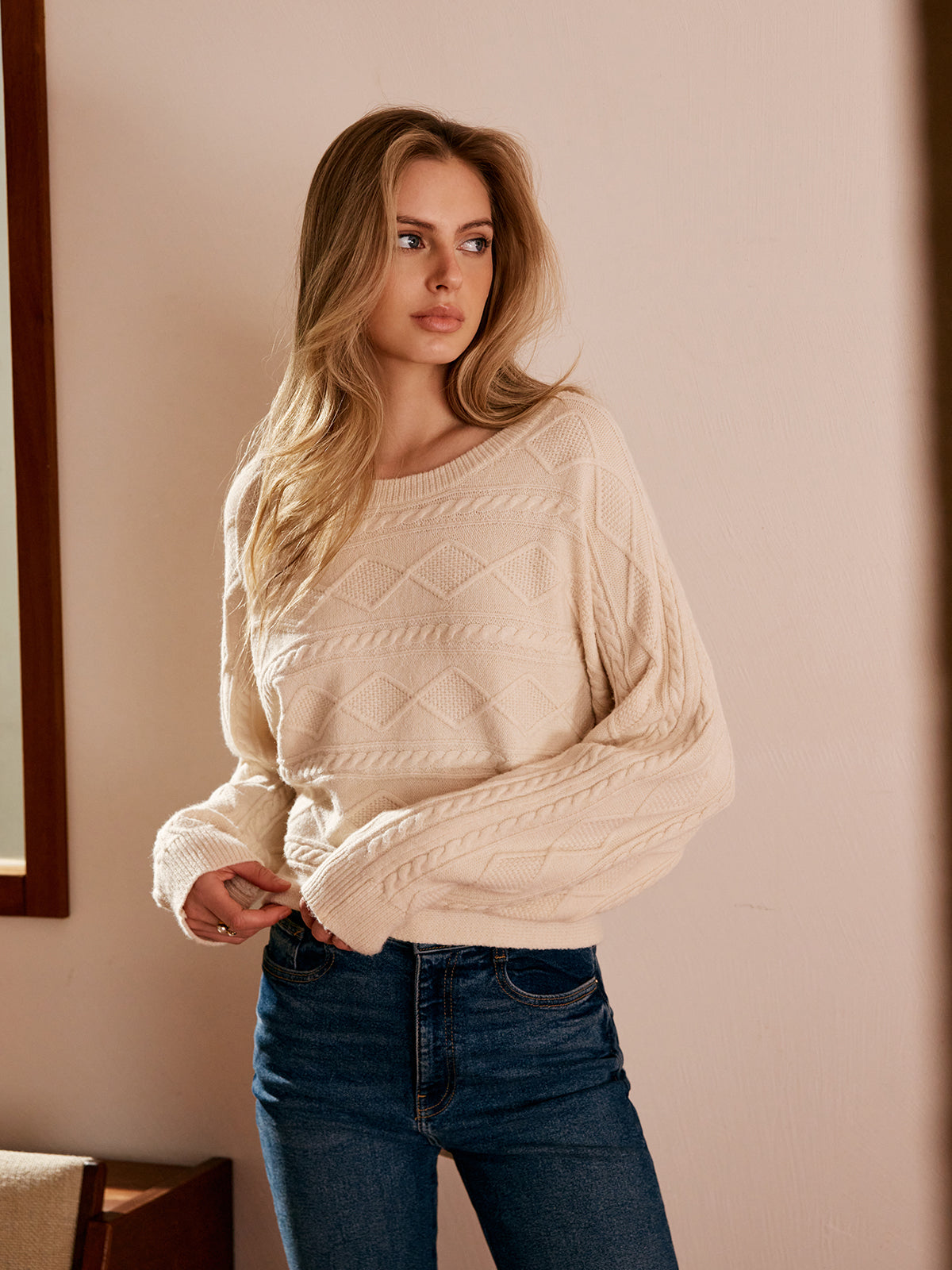 Tie Back Cable Knit Top-Massicos