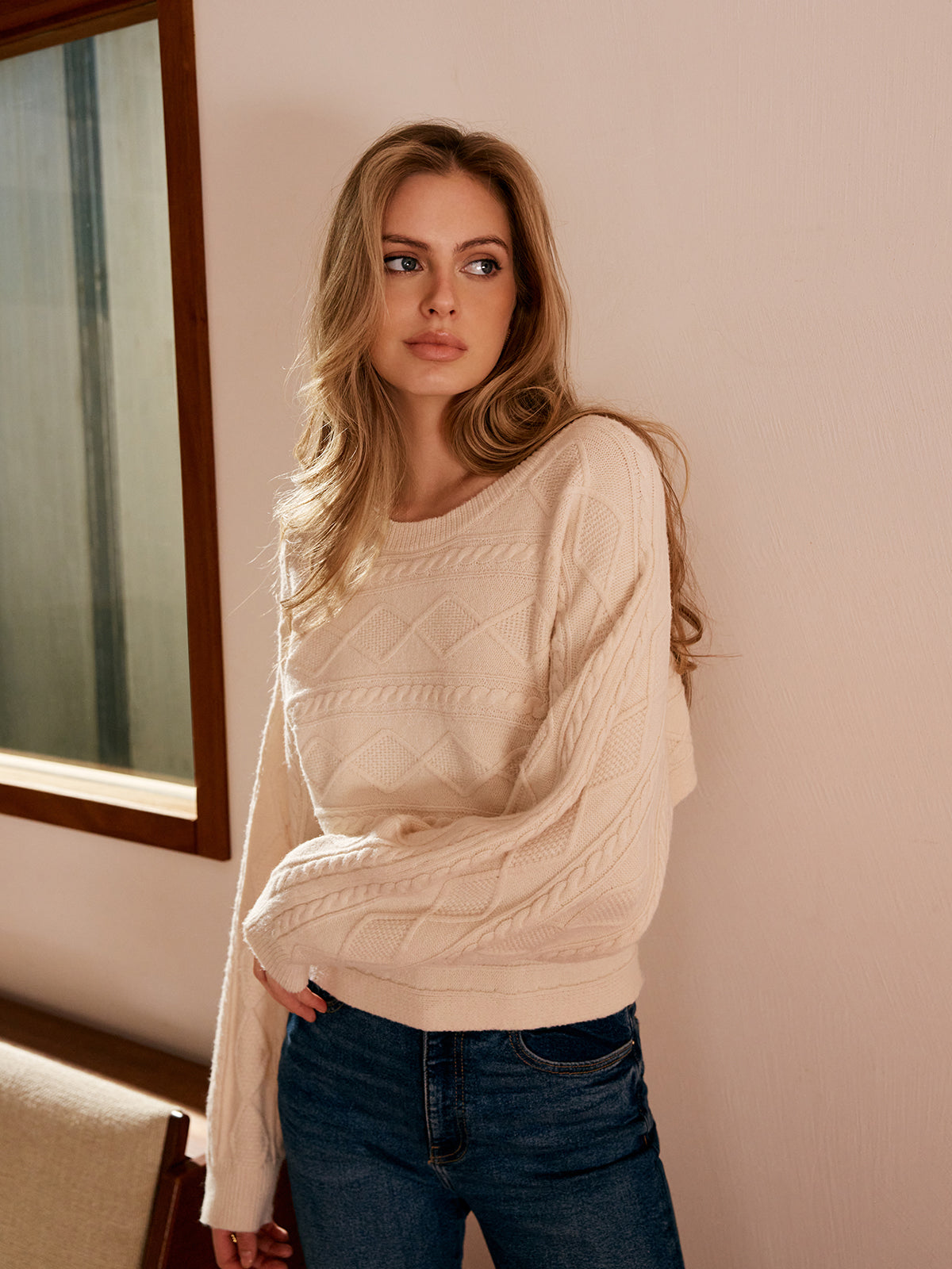 Tie Back Cable Knit Top-Massicos