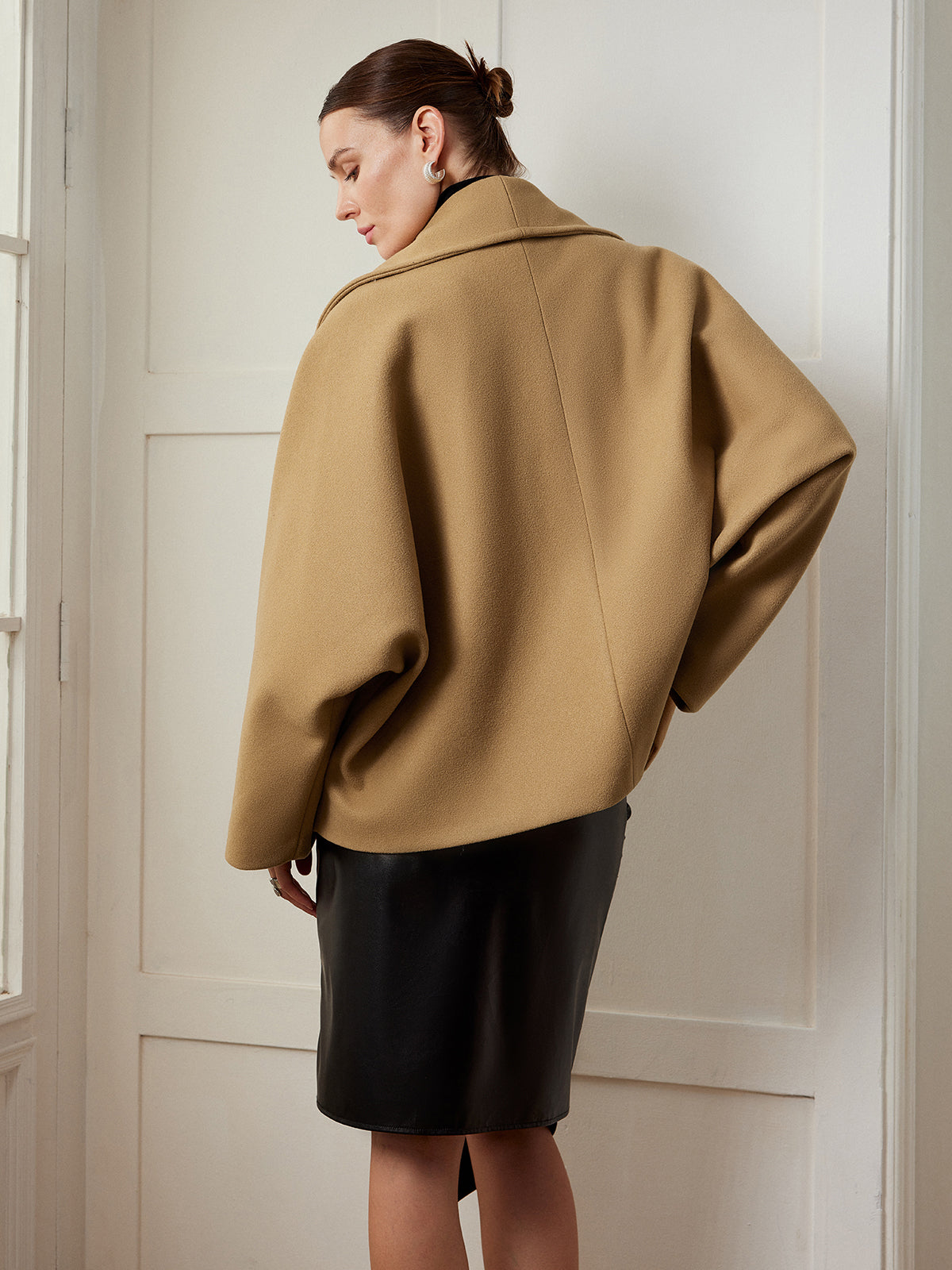 Tweed Pockets Loose Coat-Massicos