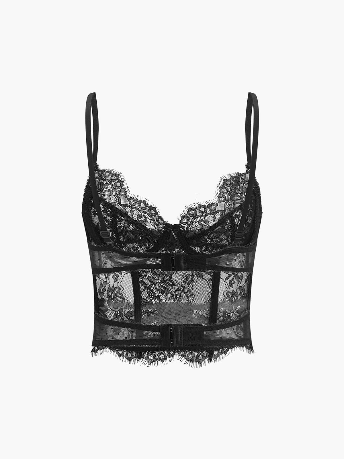 Sheer Lace Crop Corset-Massicos