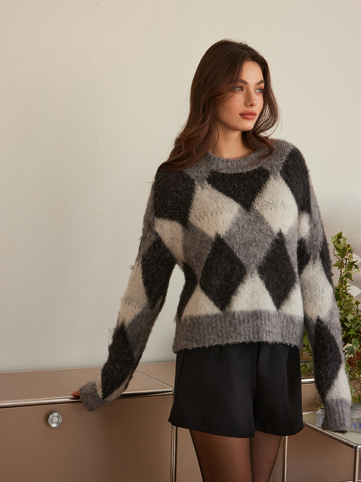 Wool-Blend Color Block Cozy Sweater-Massicos
