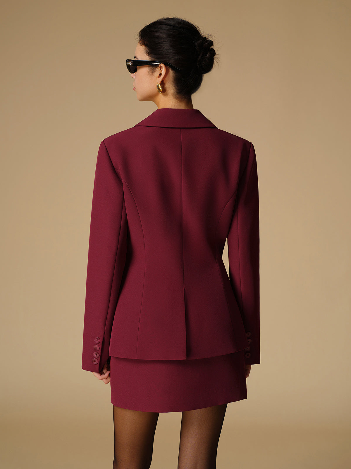 Split Button Slim Blazer-Massicos