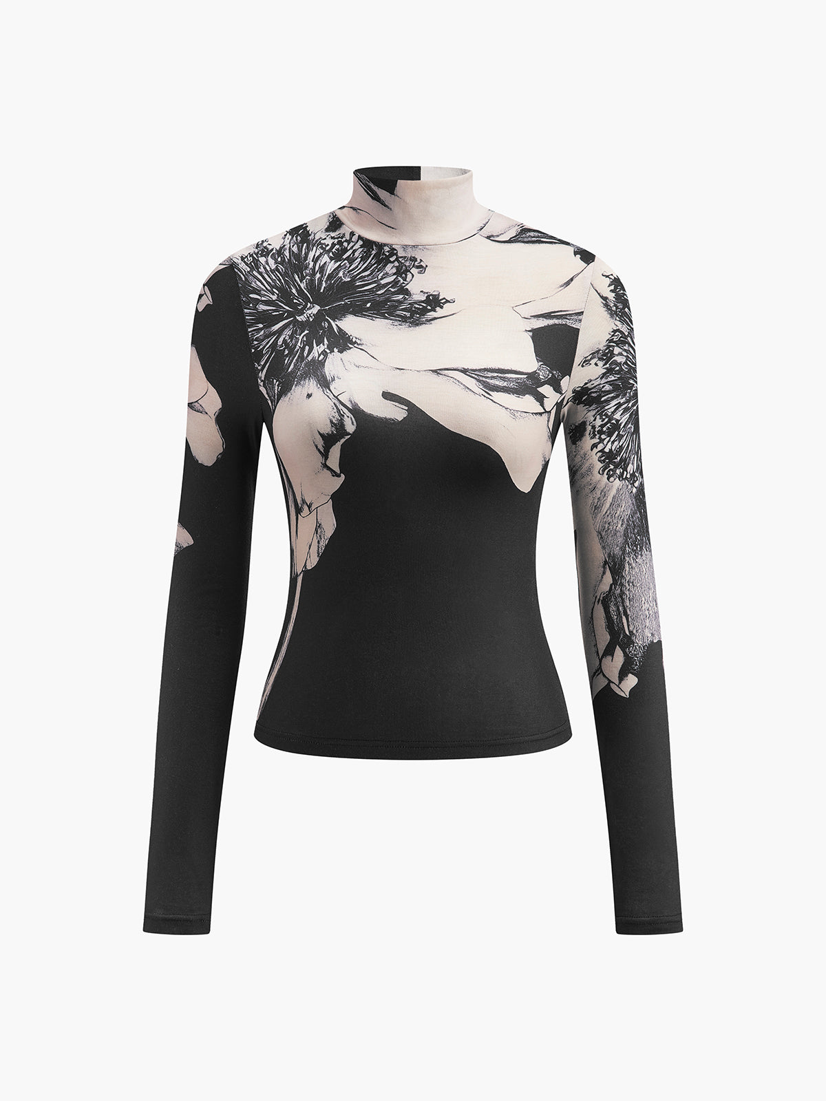 Mock-Neck Tye Dye Printed Shirt-Massicos