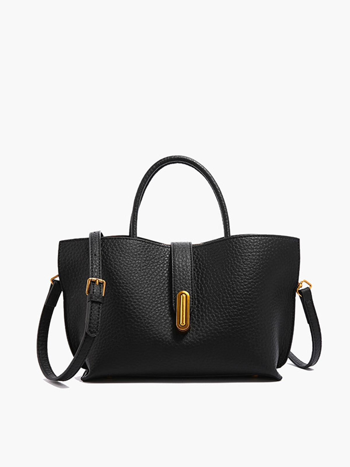 Top Handle Textured Shoulder Bag-Massicos
