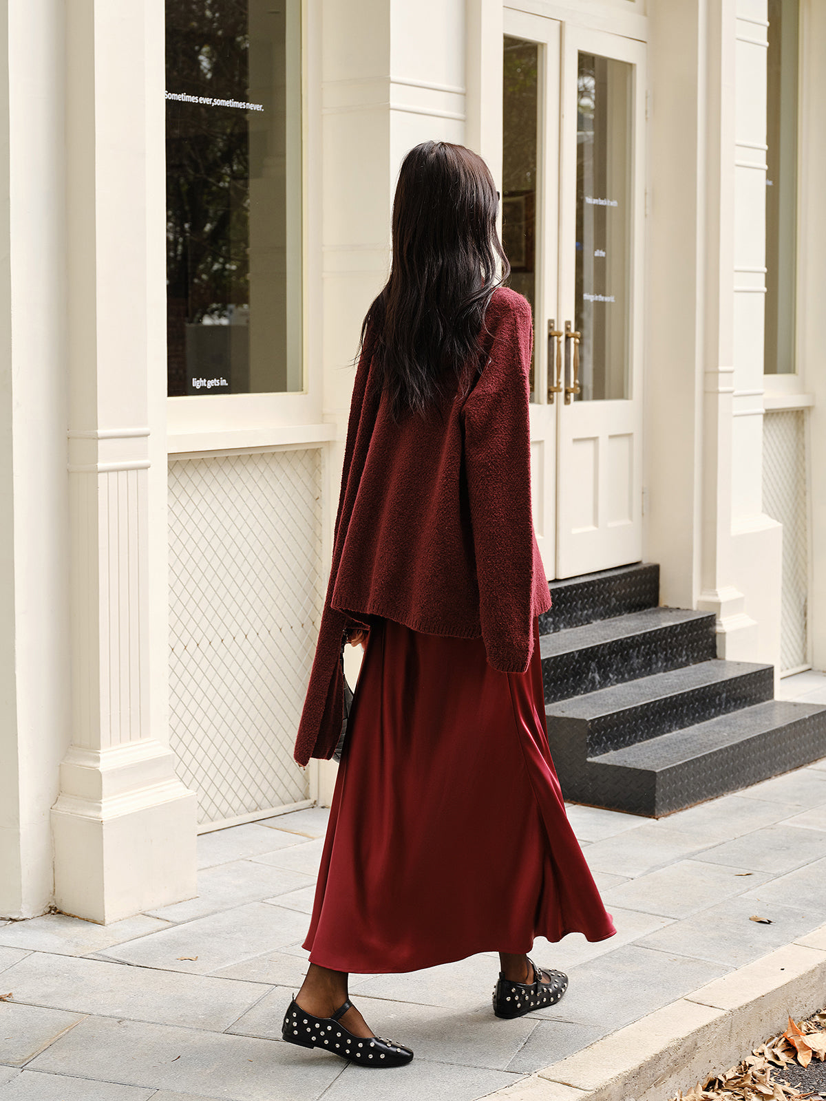 Wool-Blend Loose Sweater With Matching Scarf-Massicos