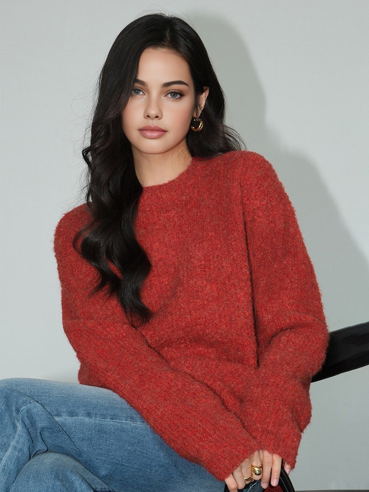 Wool-Blend Elegant Ribbed Sweater-Massicos