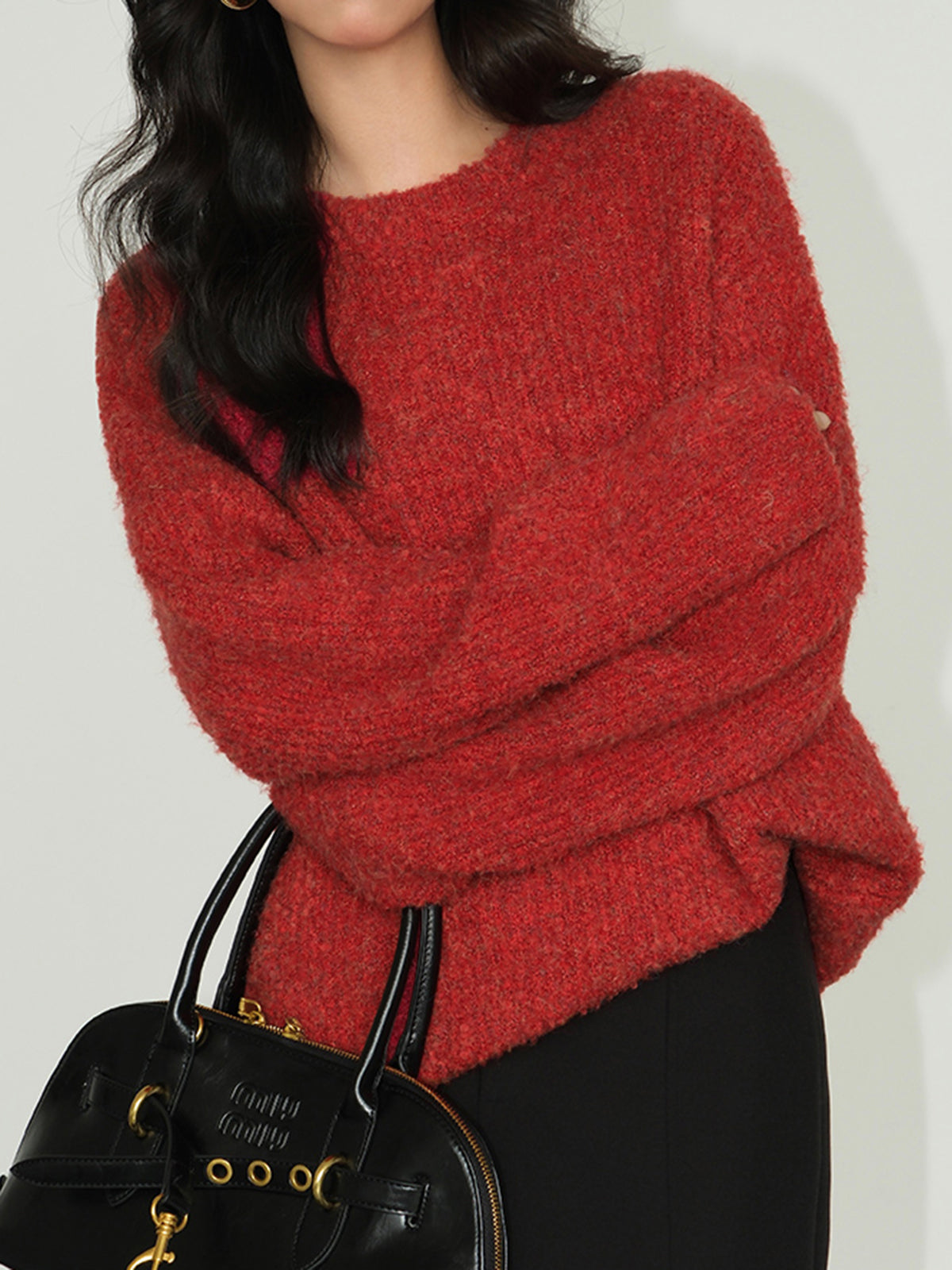 Wool-Blend Elegant Ribbed Sweater-Massicos