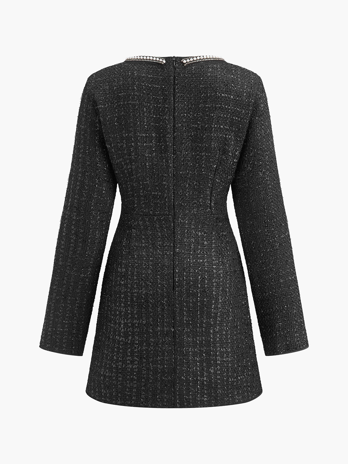 Square Neck Beaded Short Dress-Massicos