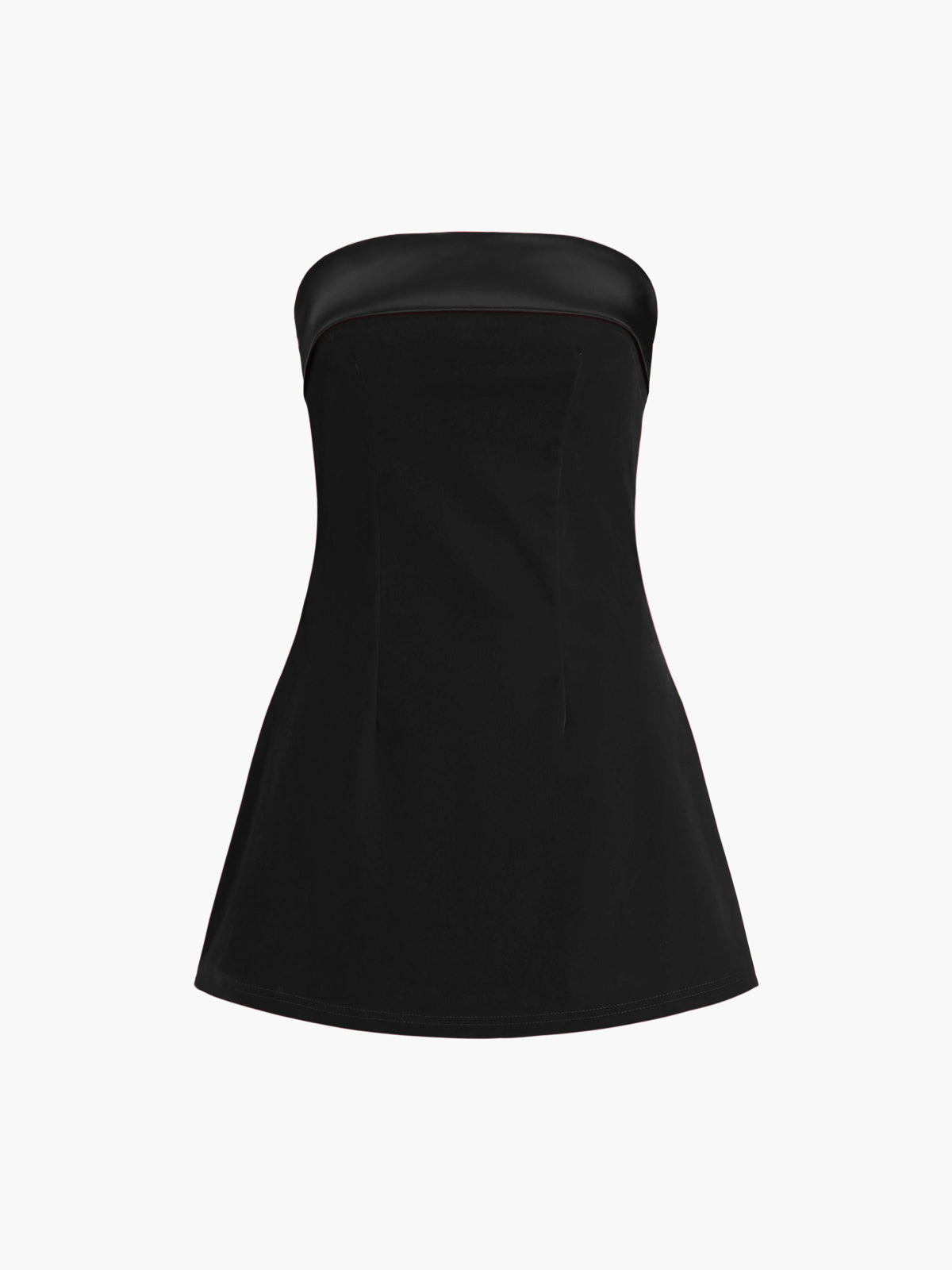 Satin Velvet Strapless Short Dress-Massicos