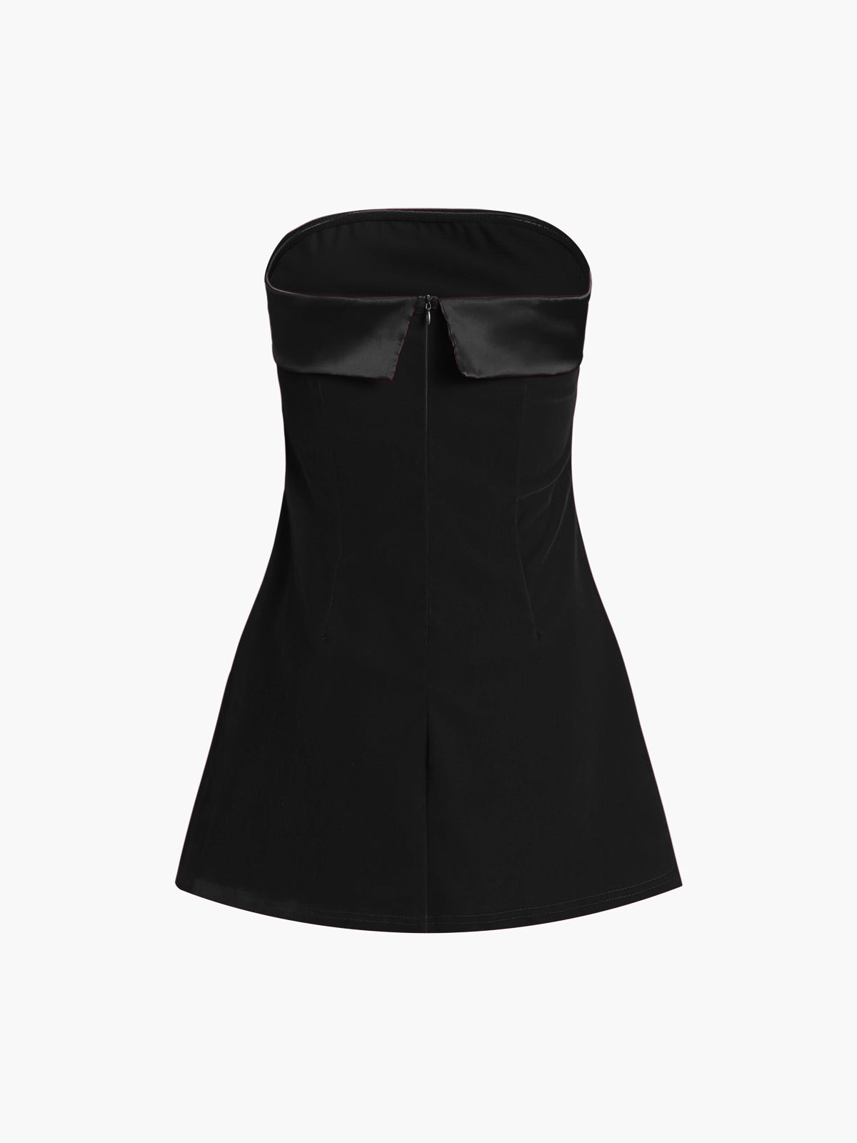 Satin Velvet Strapless Short Dress-Massicos