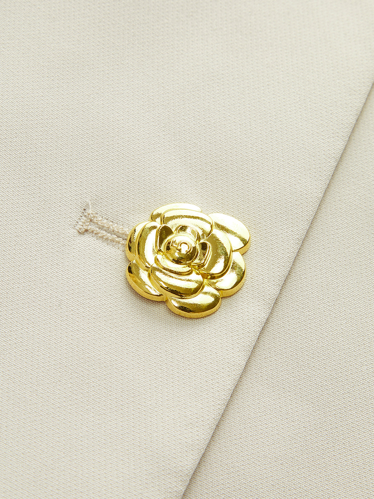 Crew Neck Camellia-Button Blazer-Massicos