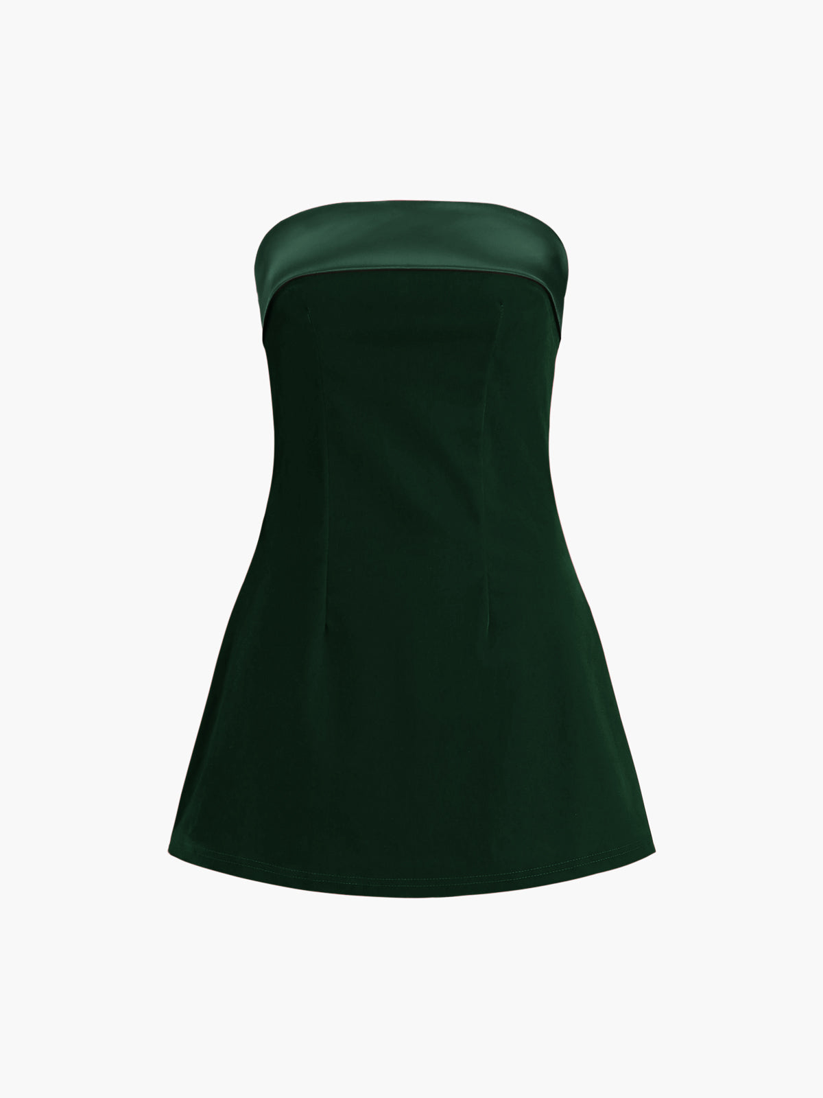Satin Velvet Strapless Short Dress-Massicos