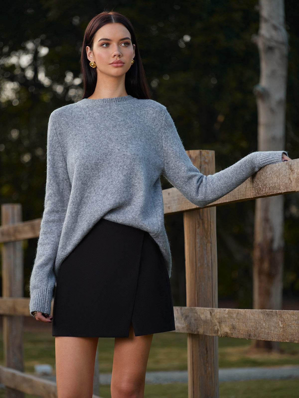 Round Neck Bow-Decor Sweater-Massicos