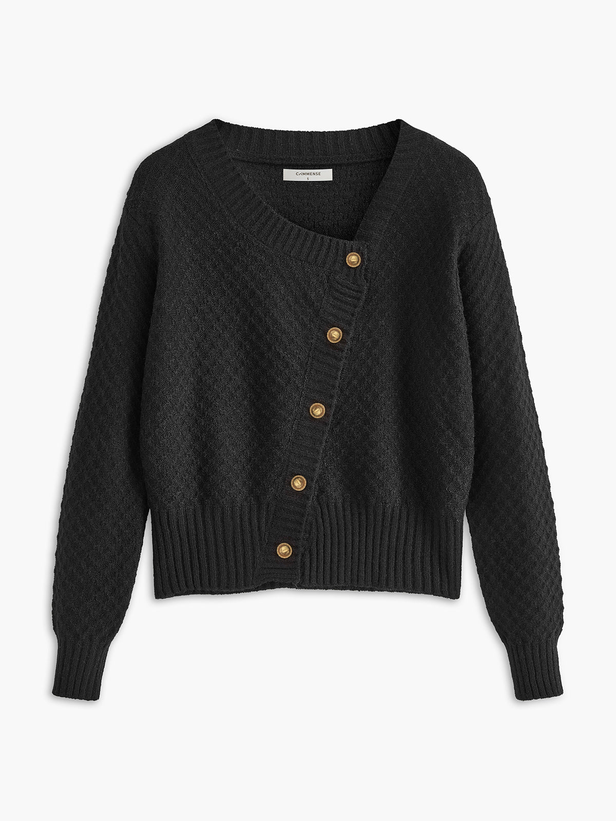 Leisure Asymmetrical Button Cardigan-Massicos