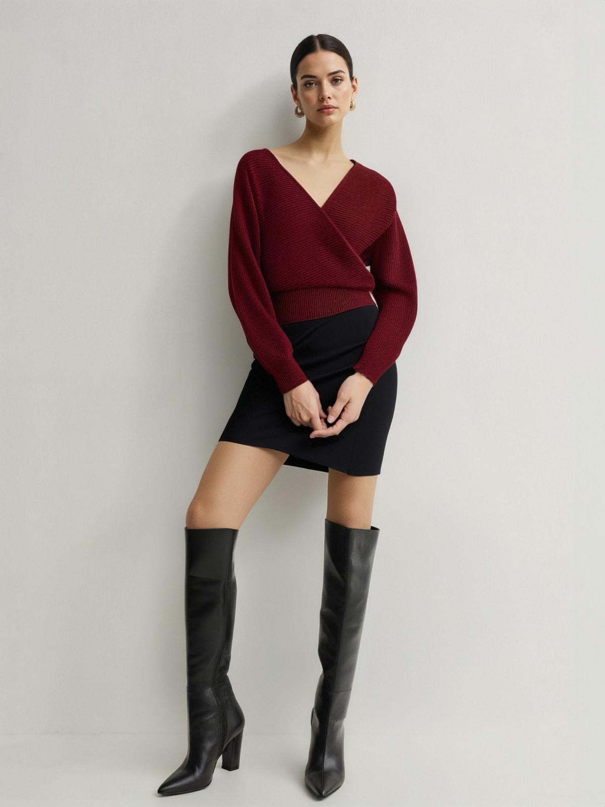 Criss Cross Cinched Sweater-Massicos