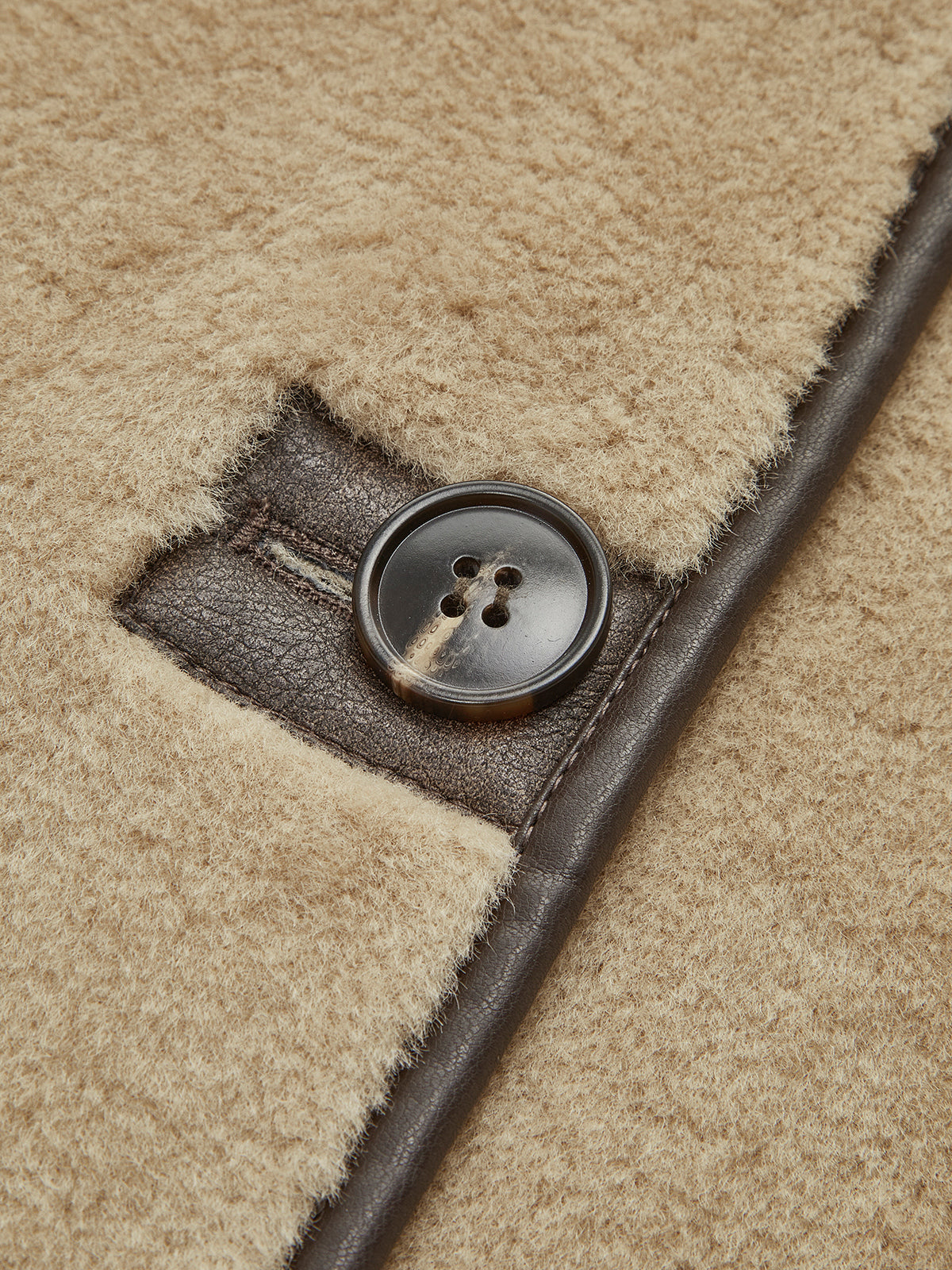 Contrast Piping Shift Minky Coat-Massicos