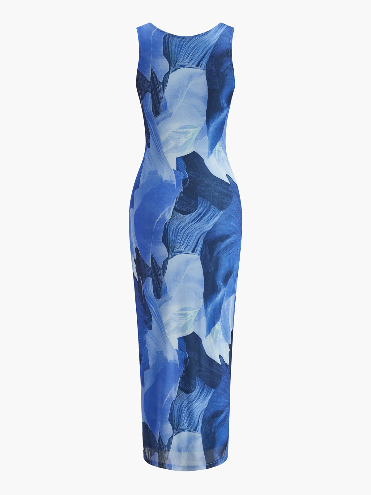 Sleeveless Floral Print Dress-Massicos