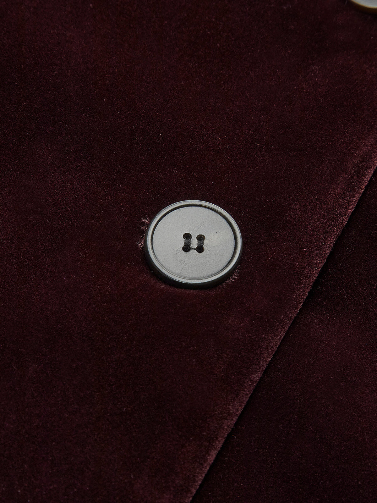 Velvet Lapel Short Blazer-Massicos