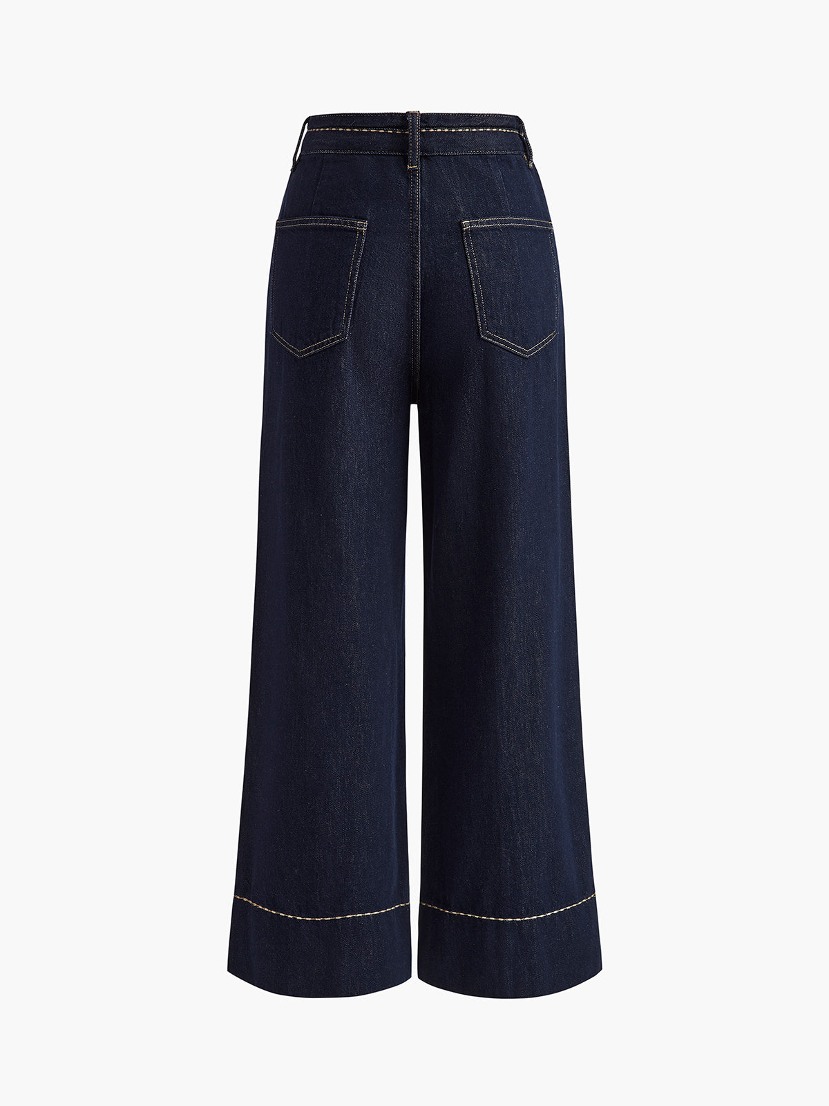 Wide Leg Denim Jeans-Massicos