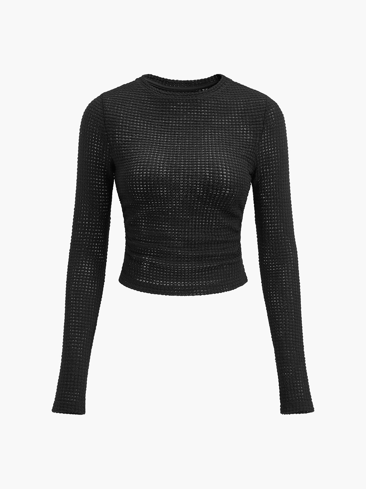 Plain Waffle Slim Sweater-Massicos