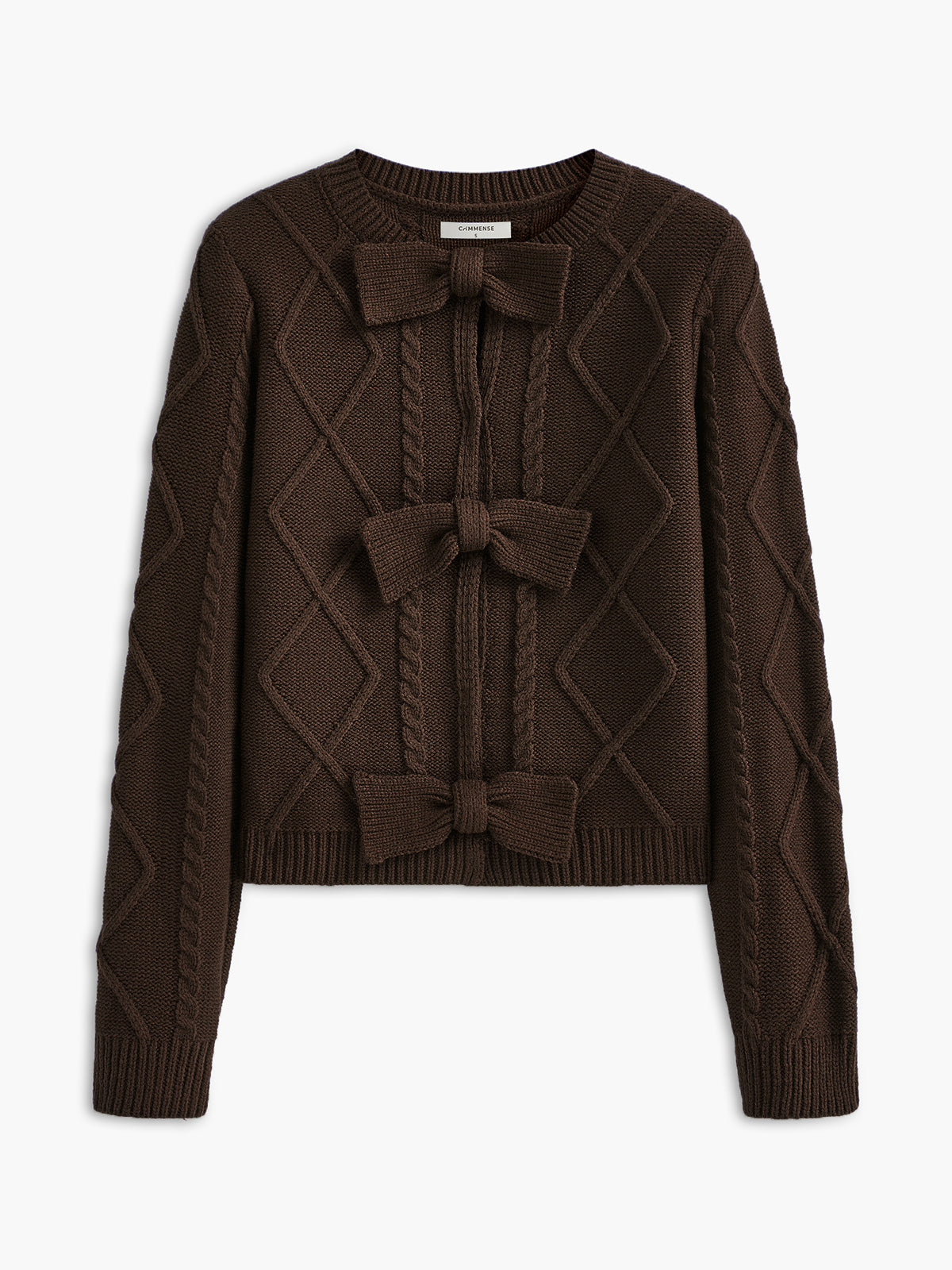 Bow Front Cable Knit Top-Massicos