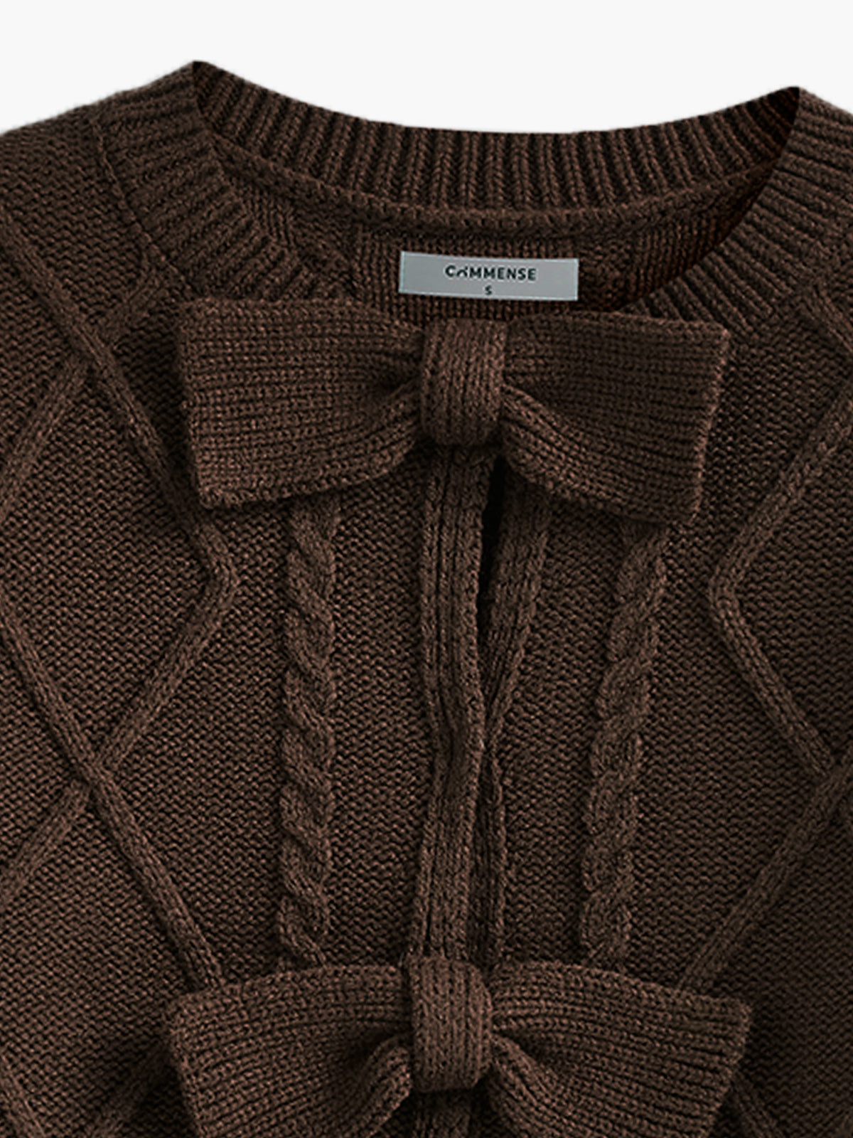 Bow Front Cable Knit Top-Massicos
