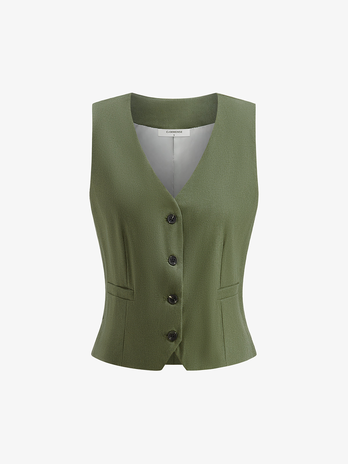 V-Neck Buttoned Shorts Set With Belt-Massicos