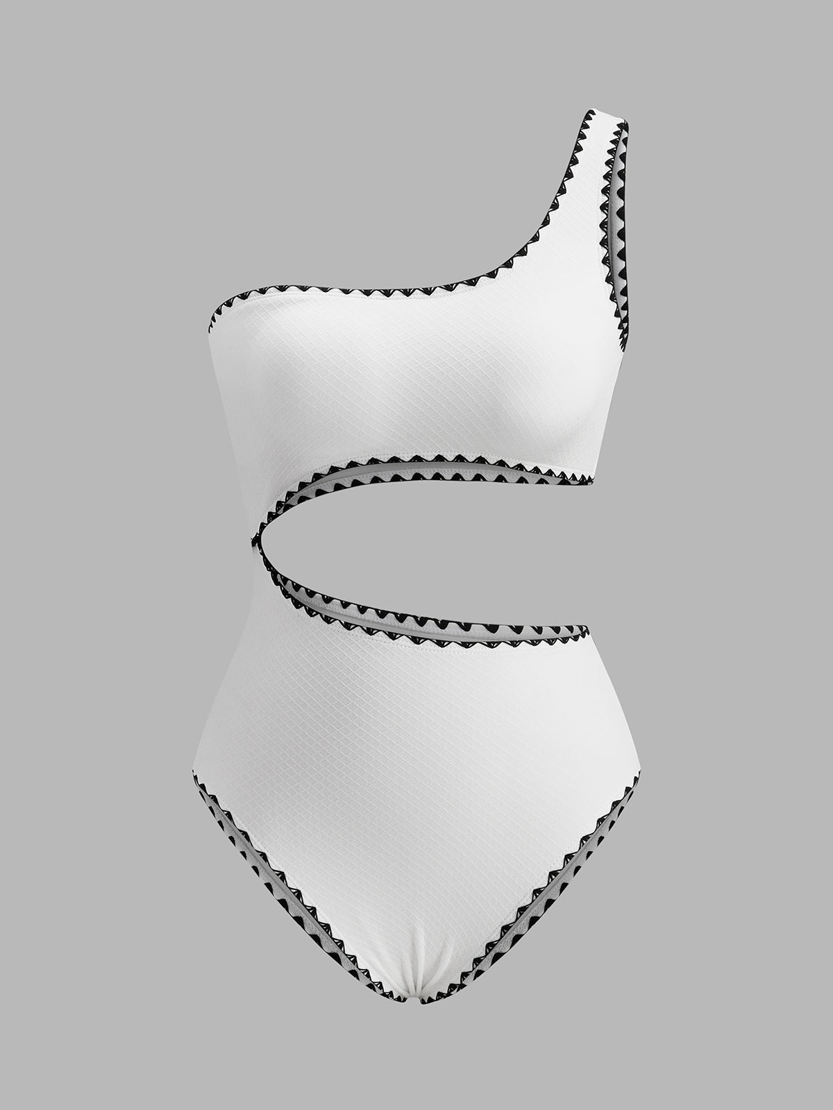 One-Shoulder Cutout Swimsuit-Massicos
