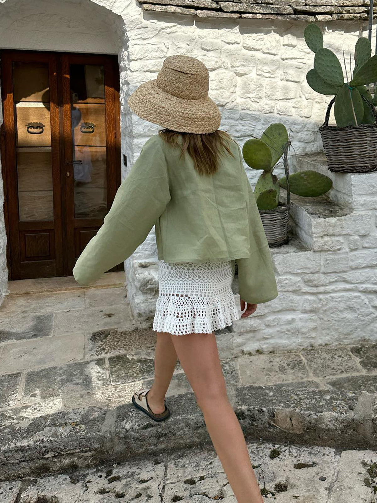 Oversized Long Tie-Front Sleeve Blouse-Massicos