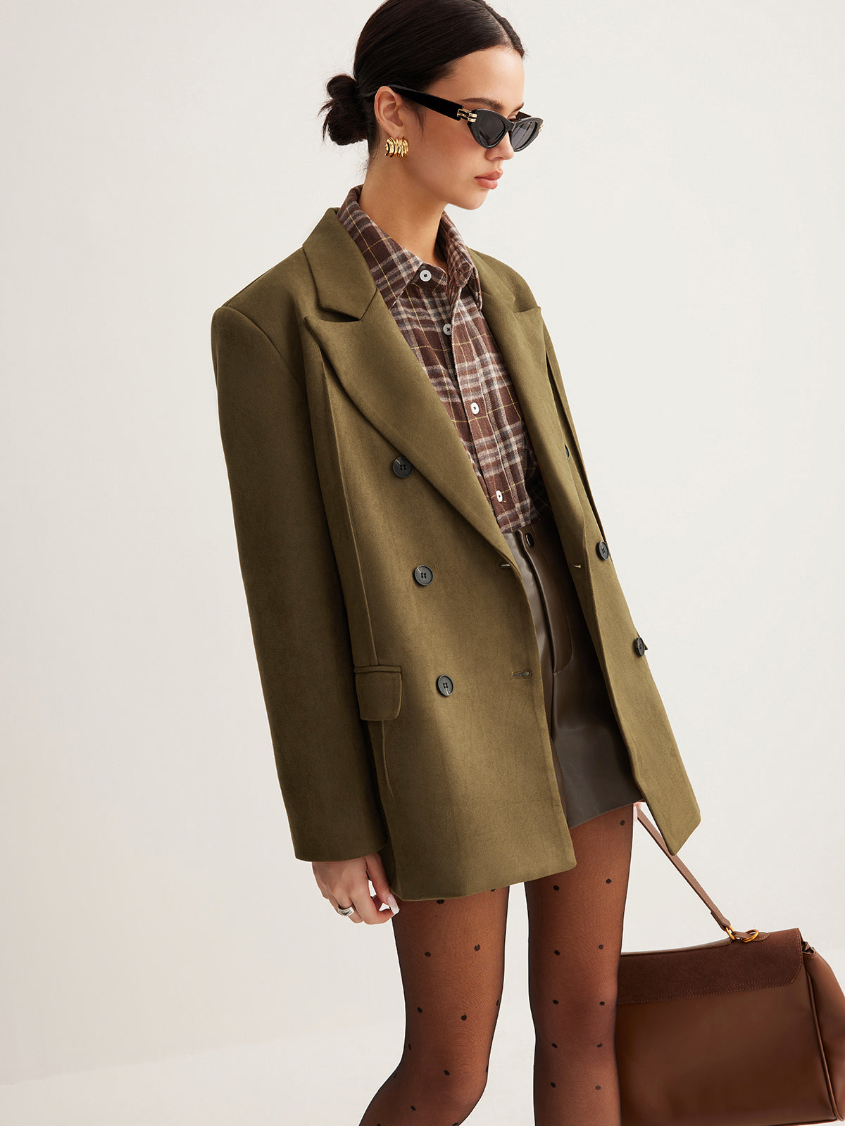Suede Back-Slit Blazer-Massicos