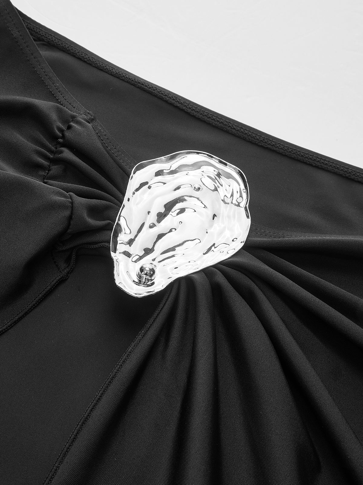 Metal Accent Twist Sarong Skirt-Massicos
