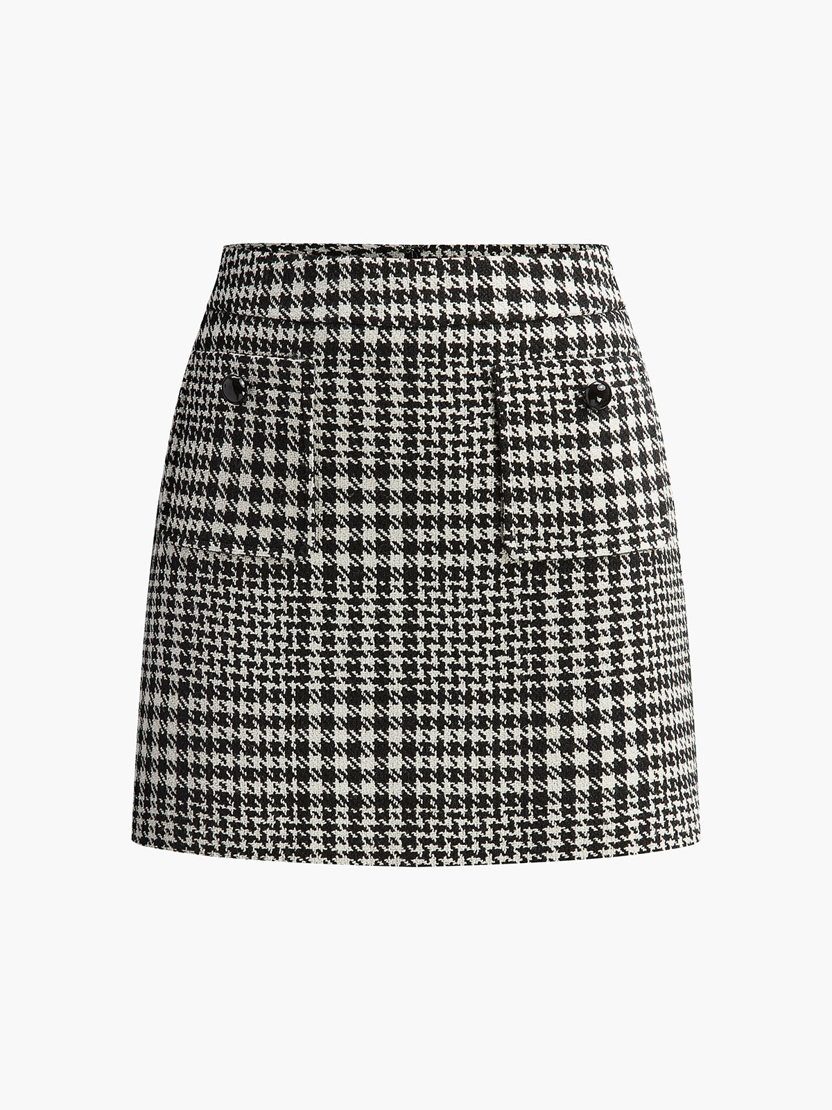 Wool-Blend Checked Mini Skirt-Massicos