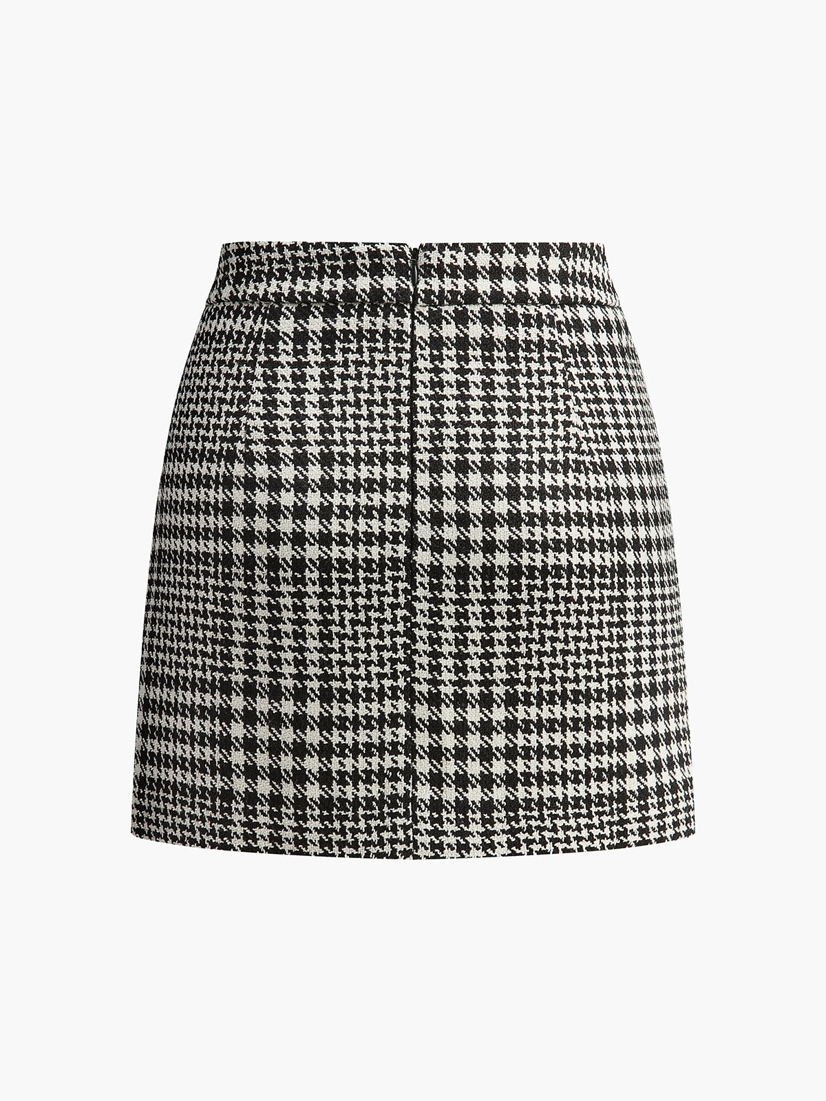 Wool-Blend Checked Mini Skirt-Massicos